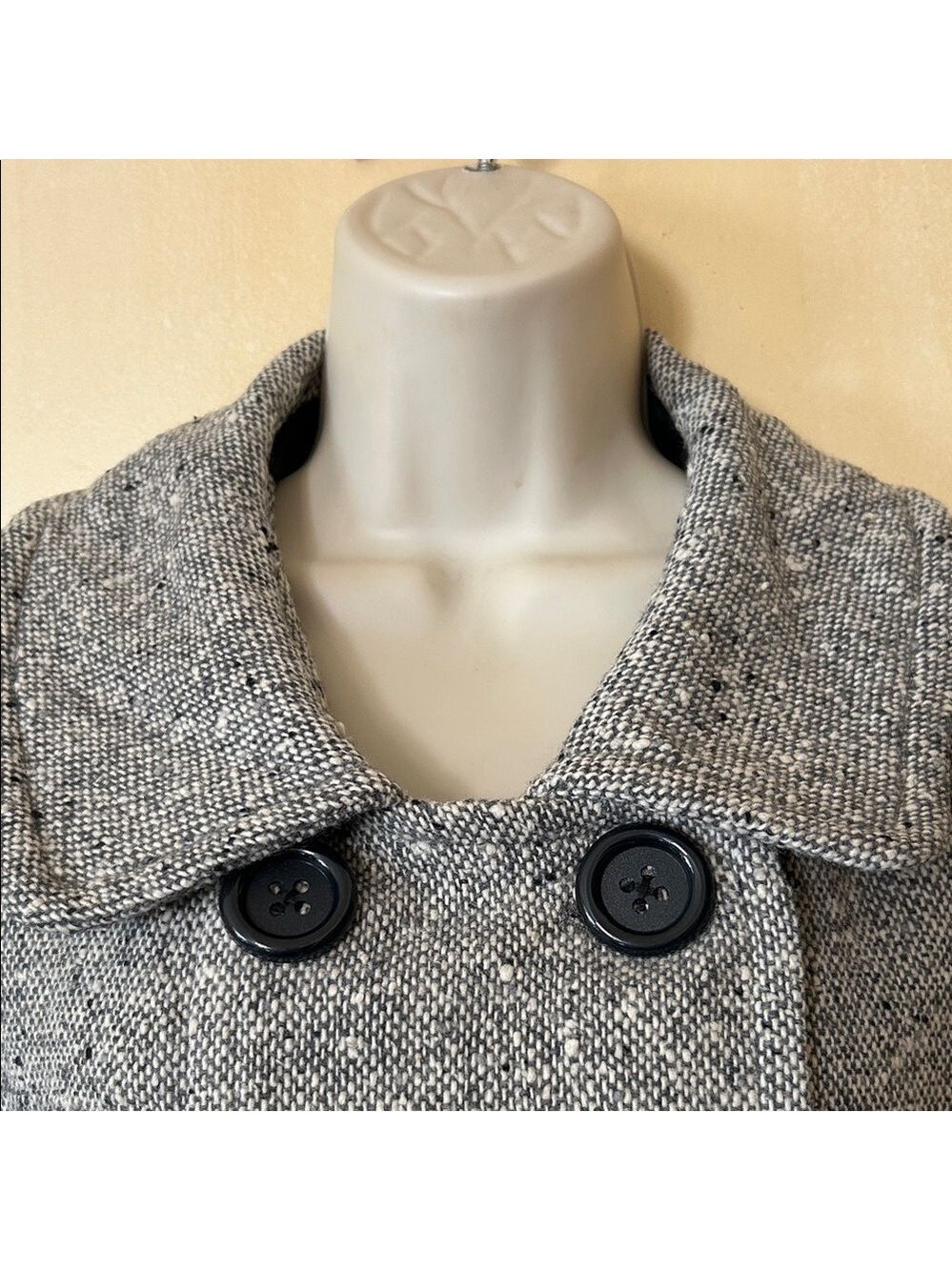 Olive des Olive Black and White Double-Breasted Tweed Jacket size S - Picture 3 of 11
